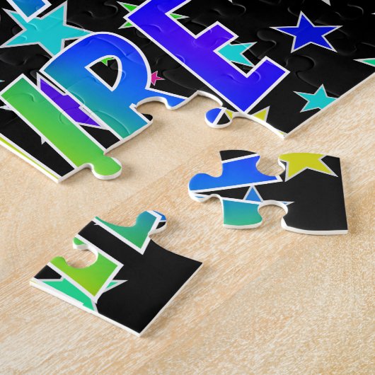 Voornaam "CLAIRE", geun "HAPPY BIRTHDAY" Legpuzzel (Zijkant)