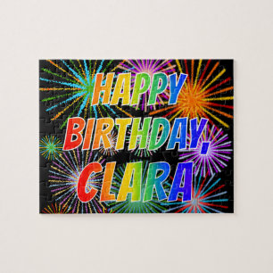 Voornaam "CLARA", geun "HAPPY BIRTHDAY" Legpuzzel
