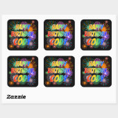 Voornaam "CODY", geun "HAPPY BIRTHDAY" Vierkante Sticker (Vel)