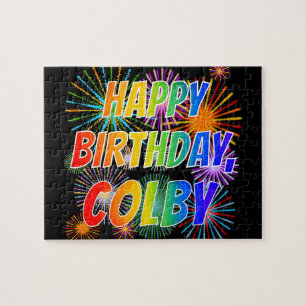 Voornaam "COLBY", afgekort "HAPPY BIRTHDAY" Legpuzzel