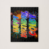 Voornaam "COLBY", afgekort "HAPPY BIRTHDAY" Legpuzzel (Verticaal)