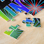 Voornaam "COLIN", geun "HAPPY BIRTHDAY" Legpuzzel (Zijkant)