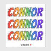 Voornaam "CONNOR" w / Fun Rainbow Coloring Sticker (Vel)