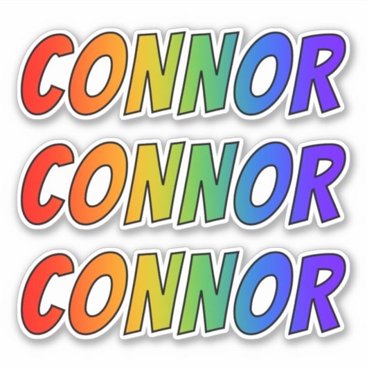 Voornaam "CONNOR" w / Fun Rainbow Coloring Sticker (Voorkant)