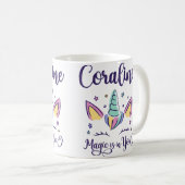 Voornaam Coraline Gepersonaliseerde Magie Zit In J Koffiemok (Voorkant rechts)