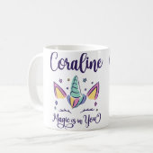 Voornaam Coraline Gepersonaliseerde Magie Zit In J Koffiemok (Voorkant links)