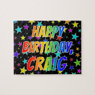 Voornaam "CRAIG", geun "HAPPY BIRTHDAY" Legpuzzel