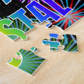 Voornaam "CRYSTAL", geun "HAPPY BIRTHDAY" Legpuzzel (Zijkant)