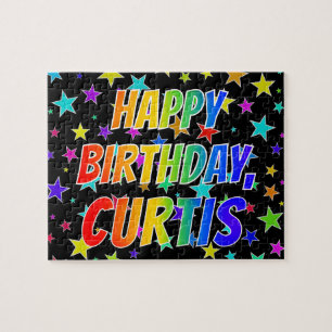 Voornaam "CURTIS", geun "HAPPY BIRTHDAY" Legpuzzel