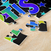 Voornaam "CURTIS", geun "HAPPY BIRTHDAY" Legpuzzel (Zijkant)