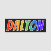 Voornaam "DALTON": Fun Rainbow-kleuren Naamplaatje (Voorkant)