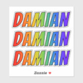 Voornaam "DAMIAN" w / Fun Rainbow Coloring Sticker (Vel)