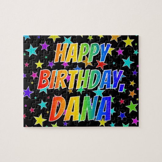 Voornaam DANA, Fun "HAPPY BIRTHDAY" Legpuzzel (Horizontaal)