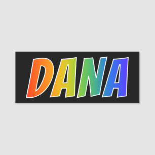 Voornaam "DANA": Fun Rainbow-kleuren Naamplaatje