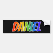 Voornaam "DANIEL": Fun Rainbow-kleuren Bumpersticker (Voorkant)