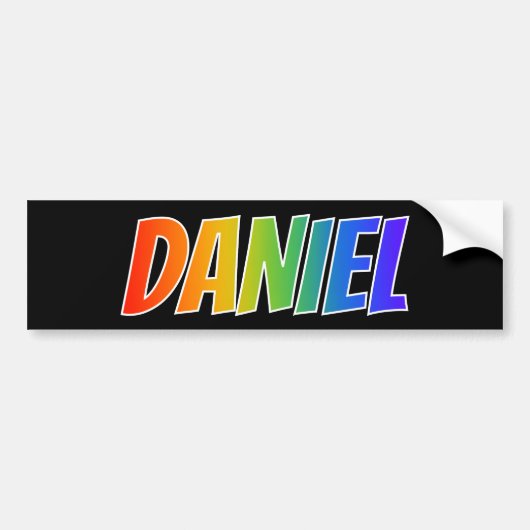 Voornaam "DANIEL": Fun Rainbow-kleuren Bumpersticker (Voorkant)