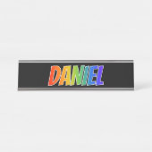 Voornaam "DANIEL": Fun Rainbow-kleuren Bureau Naambordje (Voorkant)