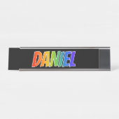 Voornaam "DANIEL": Fun Rainbow-kleuren Bureau Naambordje (Voorkant)