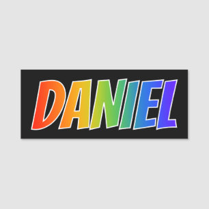 Voornaam "DANIEL": Fun Rainbow-kleuren Naamplaatje