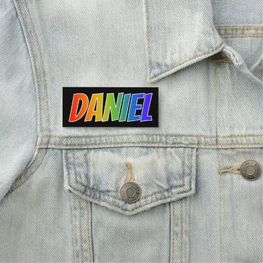 Voornaam "DANIEL": Fun Rainbow-kleuren Naamplaatje (In situ)