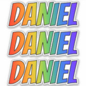 Voornaam "DANIEL" w / Fun Rainbow Coloring Sticker (Voorkant)