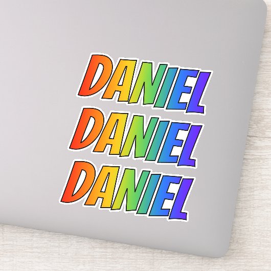 Voornaam "DANIEL" w / Fun Rainbow Coloring Sticker (Detail)
