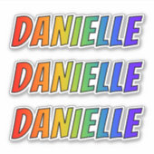 Voornaam "DANIELLE" w / Fun Rainbow Coloring Sticker (Voorkant)