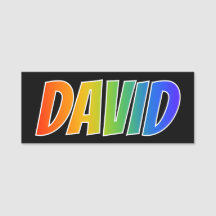 Voornaam "DAVID": vun regenboogkleuren