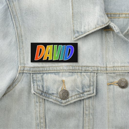 Voornaam "DAVID": vun regenboogkleuren Naamplaatje (In situ)