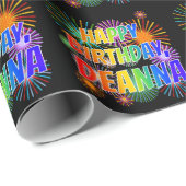 Voornaam "DEANNA", geun "HAPPY BIRTHDAY" Cadeaupapier (Rol Hoek)