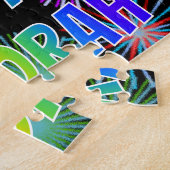 Voornaam "DEBORAH", geun "HAPPY BIRTHDAY" Legpuzzel (Zijkant)