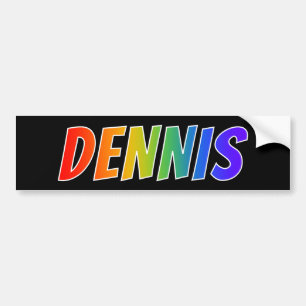 Voornaam "DENNIS": Fun Rainbow-kleuren Bumpersticker