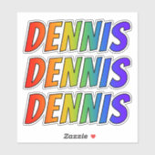 Voornaam "DENNIS" w/ Fun Rainbow Coloring Sticker (Vel)