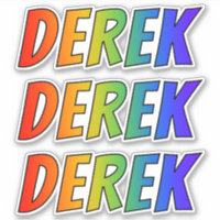 Voornaam "DEREK" w / Fun Rainbow Coloring