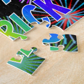 Voornaam "DERRICK", vun "HAPPY BIRTHDAY" Legpuzzel (Zijkant)