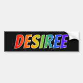 Voornaam "DESIREE": Fun Rainbow-kleuren Bumpersticker (Voorkant)