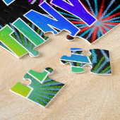 Voornaam "DESTINY", afgekort "HAPPY BIRTHDAY" Legpuzzel (Zijkant)