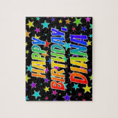 Voornaam DIANA, Fun "HAPPY BIRTHDAY" Legpuzzel (Verticaal)