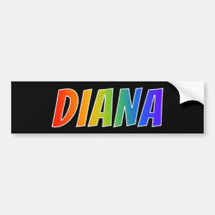 Voornaam "DIANA": Fun Rainbow-kleuren Bumpersticker