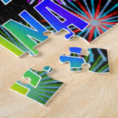 Voornaam "DIANA", geun "HAPPY BIRTHDAY" Legpuzzel (Zijkant)