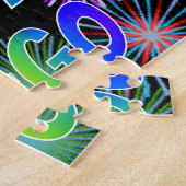 Voornaam "DIEGO", geun "HAPPY BIRTHDAY" Legpuzzel (Zijkant)