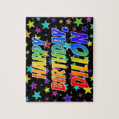 Voornaam DILLON, Fun "HAPPY BIRTHDAY" Legpuzzel (Verticaal)