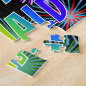 Voornaam "DONALD", geun "HAPPY BIRTHDAY" Legpuzzel (Zijkant)