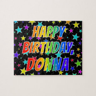Voornaam DONNA, Fun "HAPPY BIRTHDAY" Legpuzzel