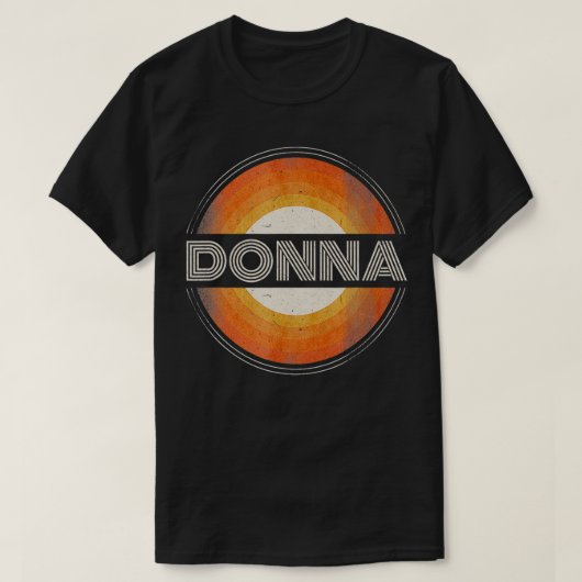 Voornaam Donna Retro gepersonaliseerde Vintage T-shirt (Design voorkant)