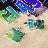 Voornaam "DOUGLAS", geun "HAPPY BIRTHDAY" Legpuzzel (Zijkant)