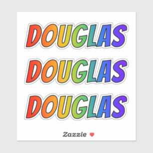 Voornaam "DOUGLAS" w/ Fun Rainbow Coloring Sticker
