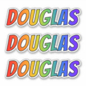 Voornaam "DOUGLAS" w / Fun Rainbow Coloring Sticker (Voorkant)