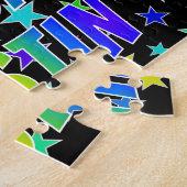 Voornaam DUSTIN, Fun "HAPPY BIRTHDAY" Legpuzzel (Zijkant)