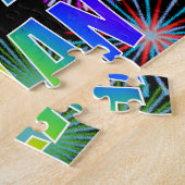 Voornaam "DYLAN", afgekort "HAPPY BIRTHDAY" Legpuzzel (Zijkant)